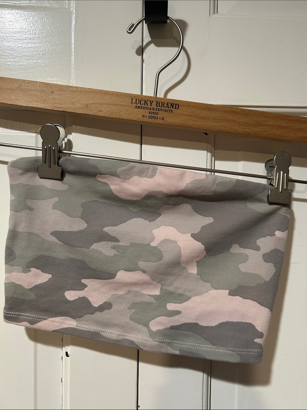 aerie Pink & Gray Camo Bandeau Top